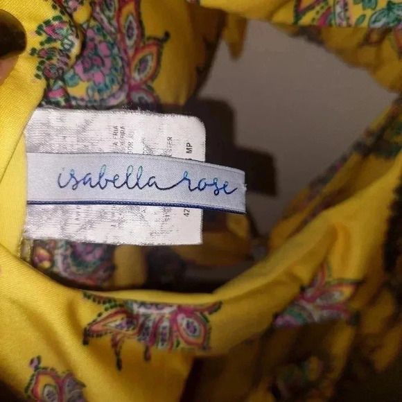 Isabella Rose Yellow Paisley Print Monokini Medium - Picture 7 of 9